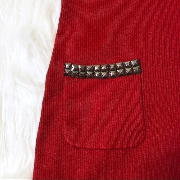 ❤️ INC Red Knit Studded Bodycon Dress! - Picture 5 of 5